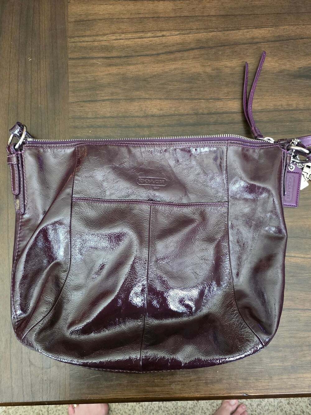 Coach Madison Tribeca Purple Patent Leather Hobo Bag 12687